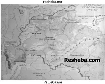 Горные реки на контурной карте