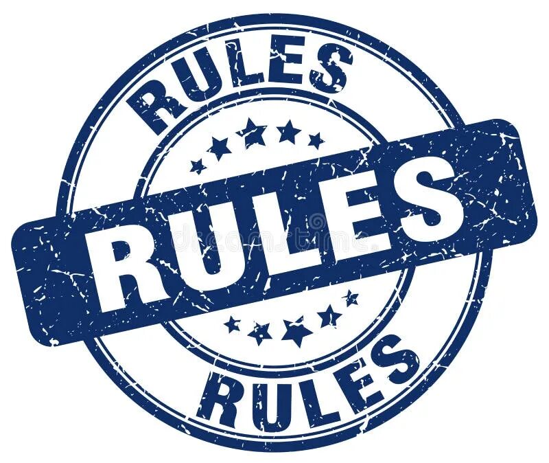 Rule by rule 4. Rules blue. exclusive rights. hero stamp round.