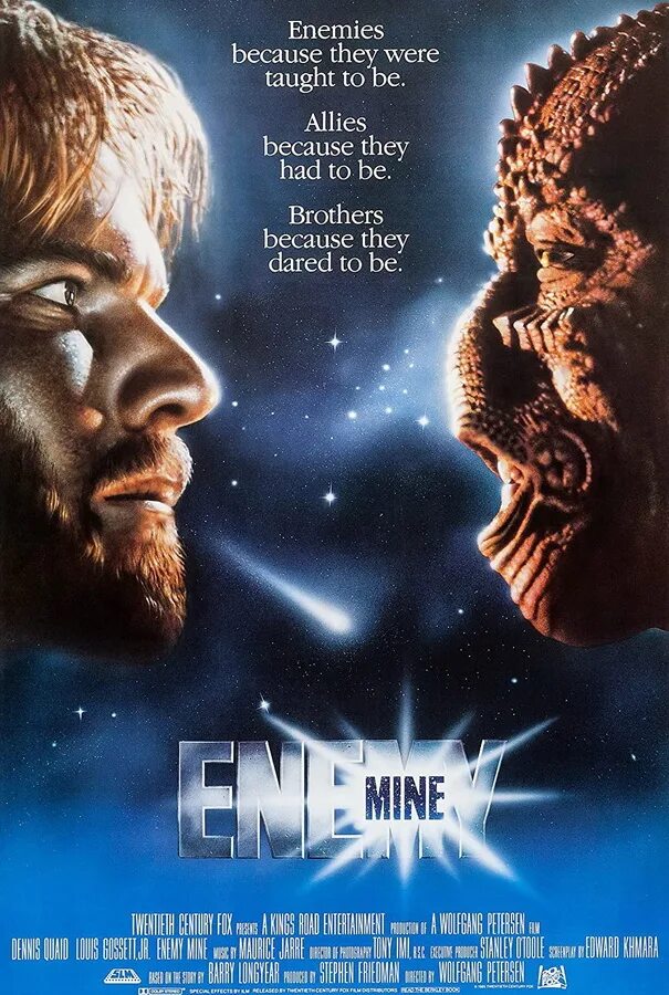 Враг мой 1985 Постер. Постеры враг мой - Enemy mine (1985). Enemy mine 1985 poster.