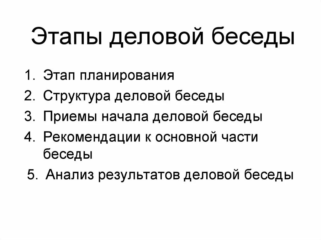 3 этап деловой беседы