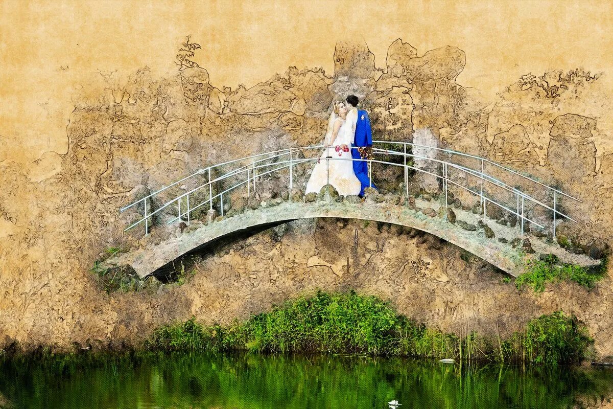 Девушка на мосту. На мосту ангелы и их работа. Демон кроули сериал благие знамения. Санкт-петербург туман. Арт два человека на мосту.