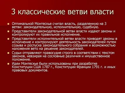 3 ветви власти в демократическом государстве