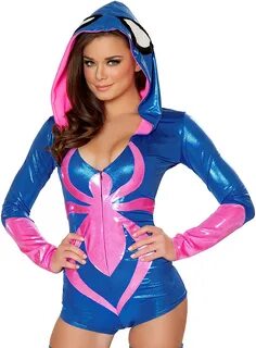 J. Valentine Women's Pink Costume Now free shipping Romper Spider Hood...