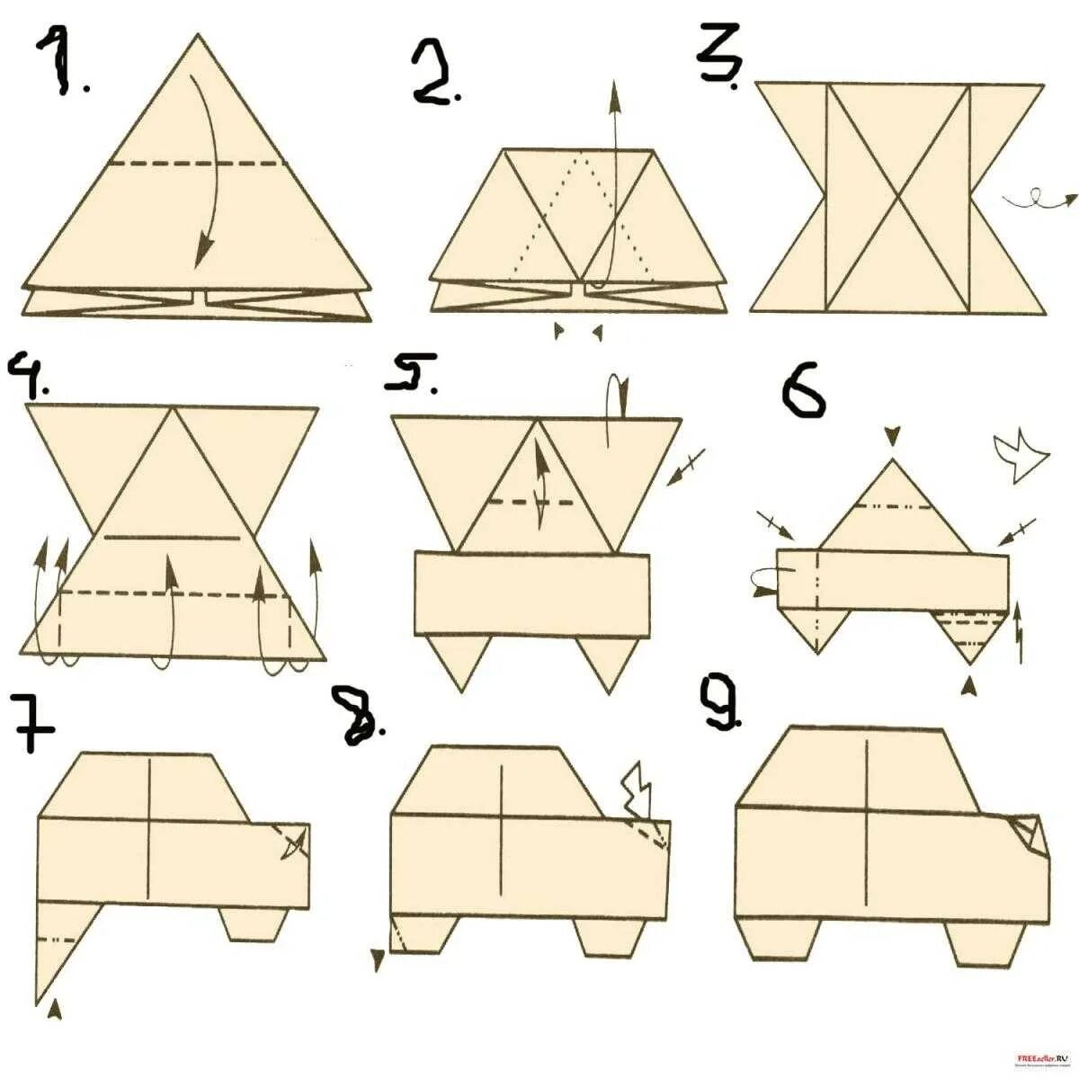 Что можно сделать из а 4. Машинки оригами из бумаги схемы. Оригами машина из бумаги схемы. Как сложить машинку из бумаги. Схема оригами для детей машина.