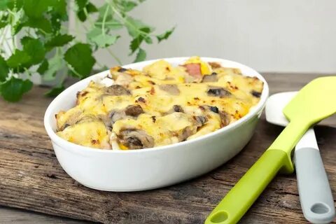 Запеканка с картошкой грибами и сыром