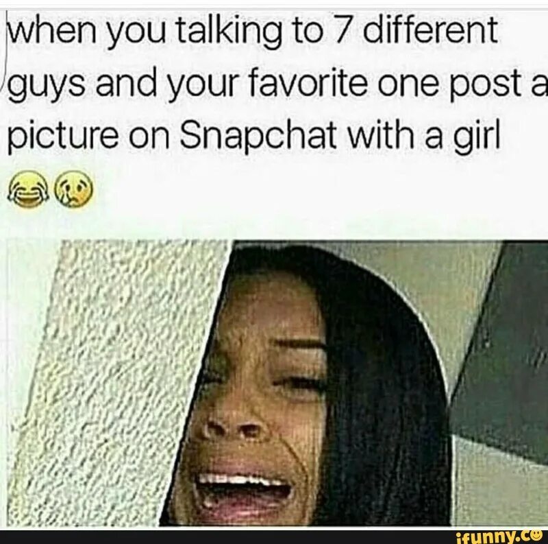 Like when you talk. When you. Snapchat Lola. When your favorite Streamer. Meme with guy talking to girl.