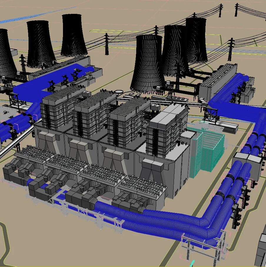 Power plant 3. Power Plant Project 1600mw. 3д модель электростанции. Компьютерная модель АЭС. Power Station 3d model.