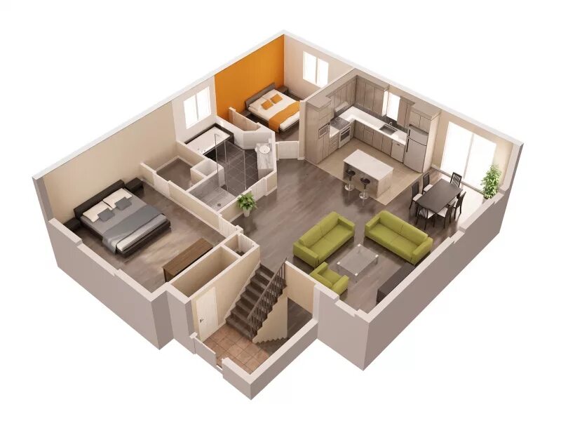 Appartement. Maison 6×3. Plan bloc Apartments. Кампус Maison de la recherche. Pour plan