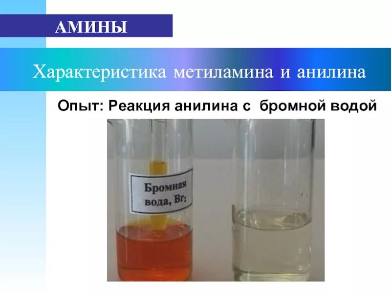 Соединение реагирующее с бромной водой. Анилин взаимодействие с бромной водой. Анилин и бромная вода реакция. Анилин вода и бромная вода. Реакция анилина с бромной водой уравнение реакции.