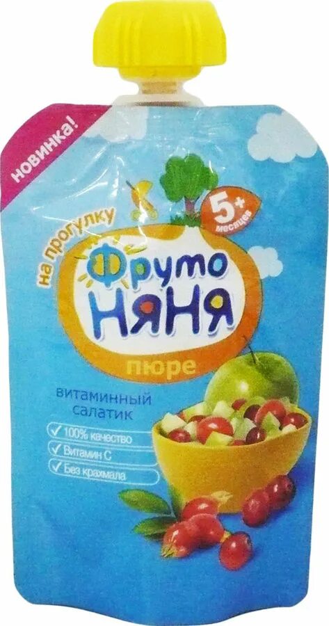 Пюре фрутоняня с 5 месяцев. Фрутоняня пюре витаминный салатик 90г. Фрутоняня пюре витаминный салатик 90г. Пюре фруктовое фрутоняня 90 г яблоко/черника с печеньем. Фрутоняня пюре витаминный салатик.