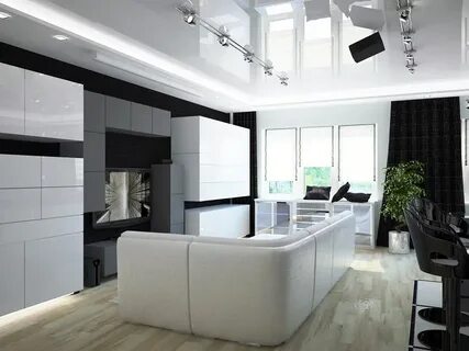 Кухни гостиные хай тек