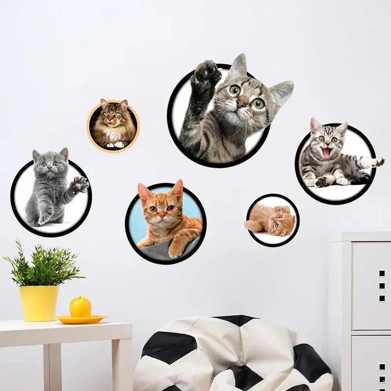 Наклейки на стену кошки. Интерьерные наклейки коты. Коты на стене. Наклейки с котами на стену. Купить кошку на стене