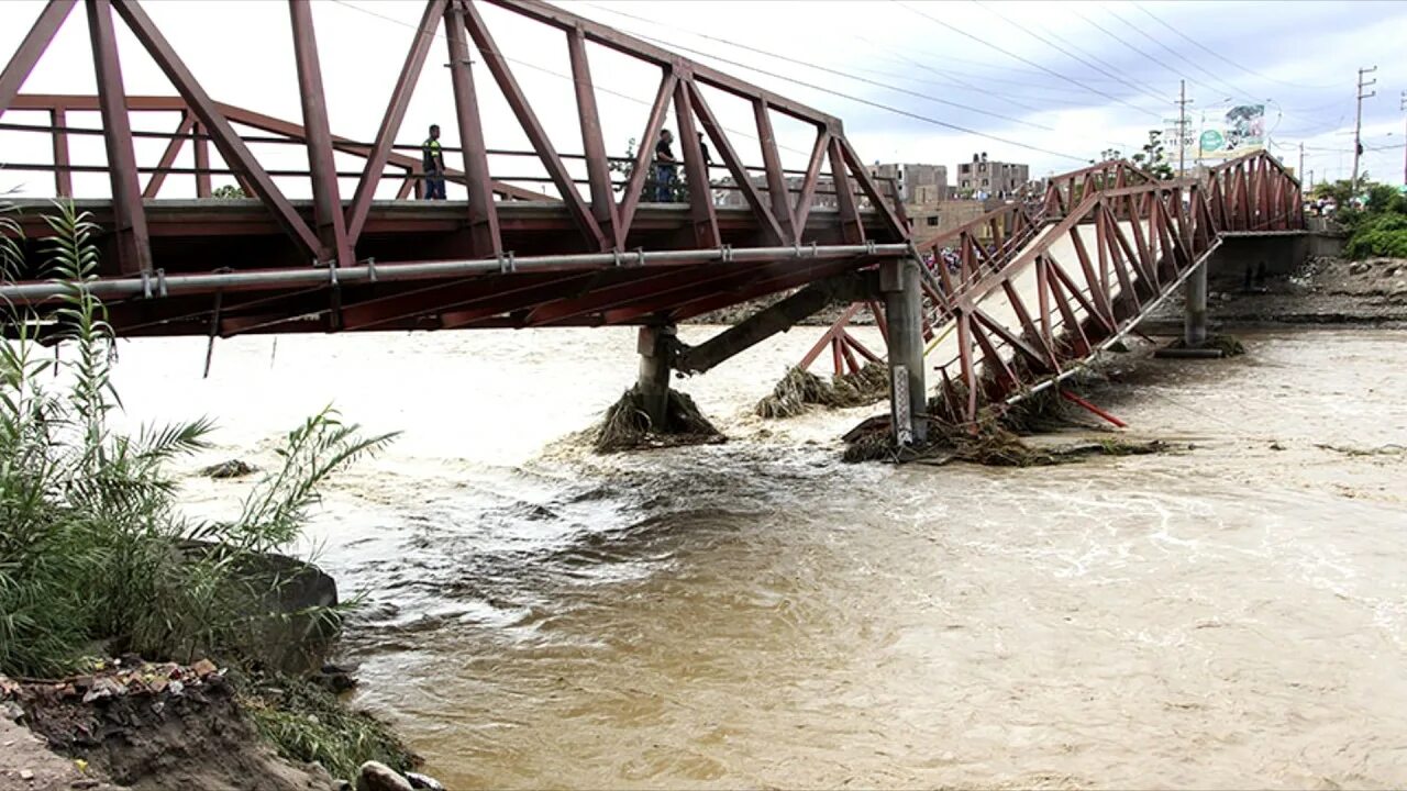 Bridge destroyed. Destroyed bridge.