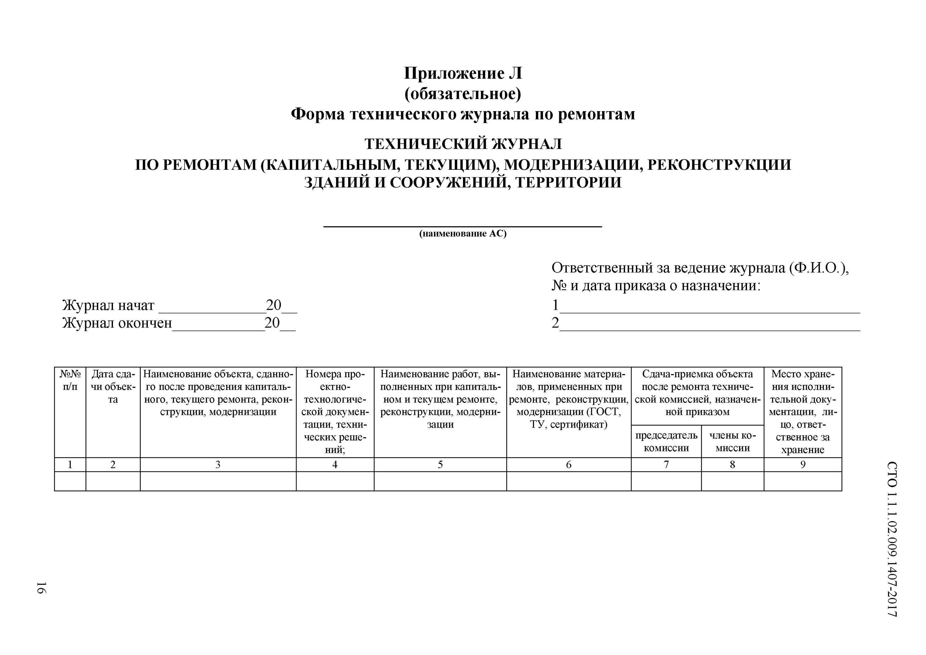 Журнал эксплуатации здания образец