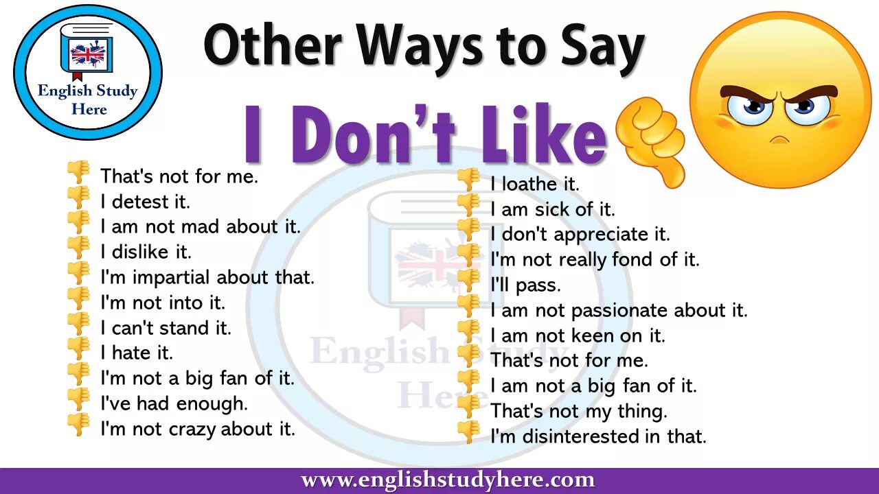 Как переводится английское say. I don't like синонимы. Other ways to say i like. I like синонимы на английском. Фраза i like.