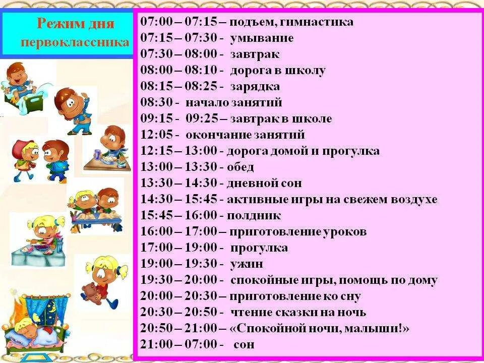 Где занять на неделю. Примерный режим дня дошкольника 6 лет. Режим дня первоклассника. Расписание дня. Распорядок дея первоклассника.