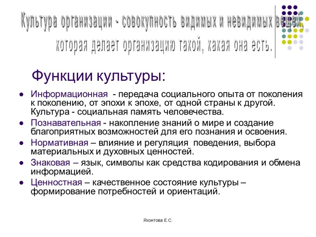 Яхонтова Е. С. Управление человеческими ресурсами Организационная культура