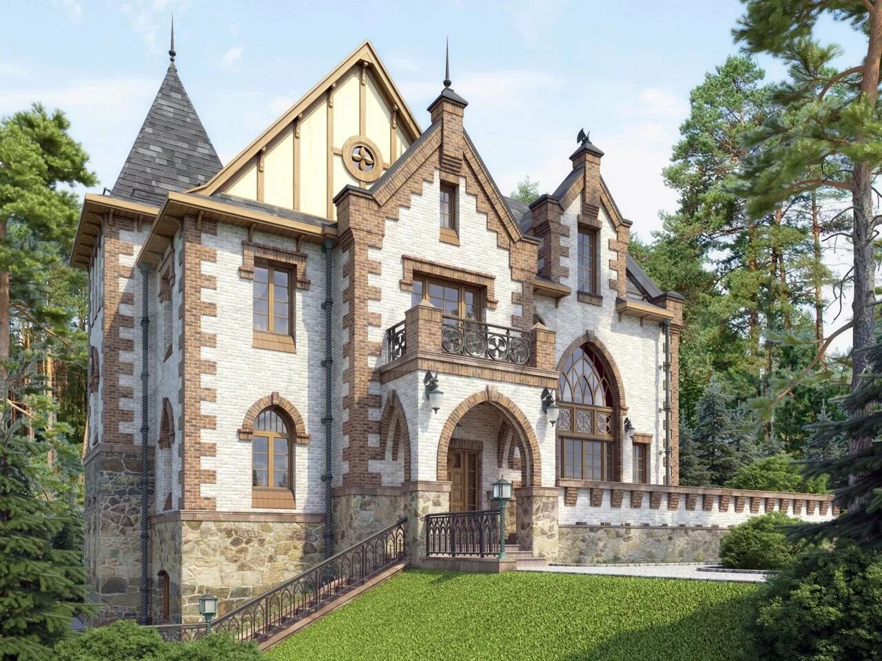 Замок проект v-901-1k. Дом башенками в готическом стиле. Коттедж в нормандском стиле. Деревянный дом в стиле замка. Дом в нормандском стиле архитектор бучельников.