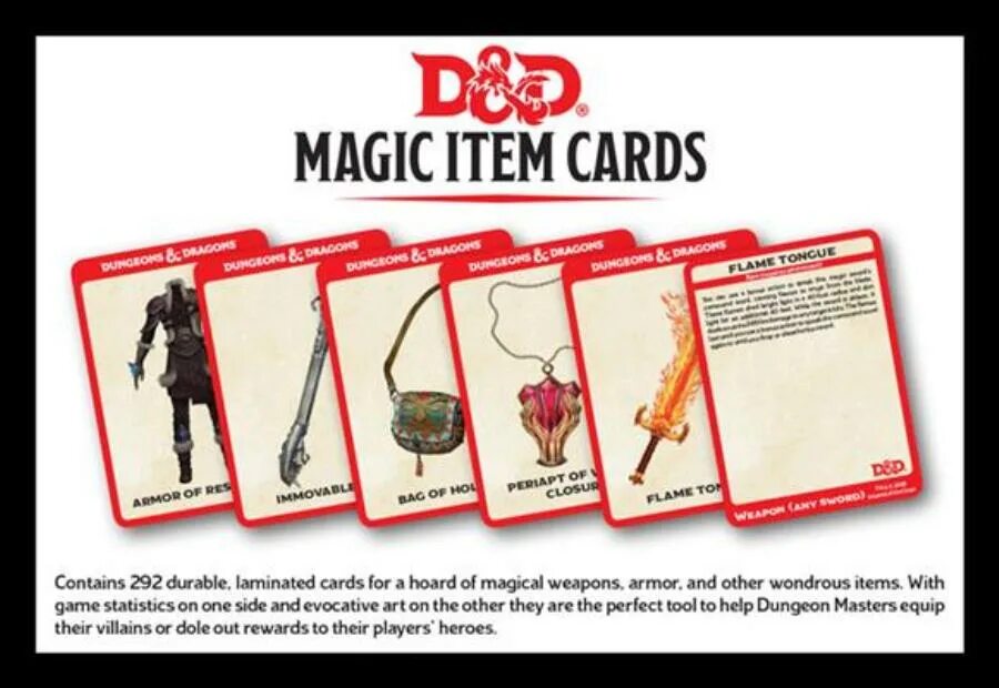 Item card. Magic item card. 5e magic item price.
