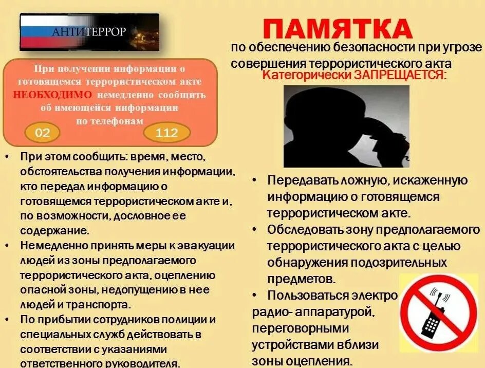 Инструкция по противодействию терроризму