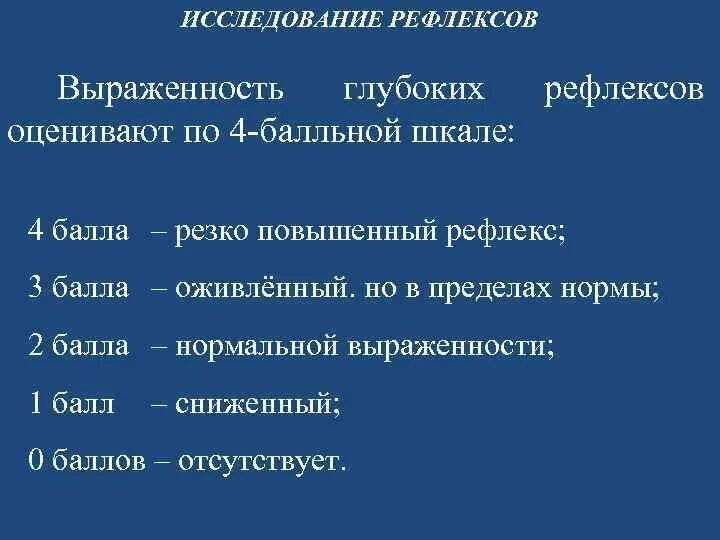 Рефлекс балл. Исследование глубоких рефлексов. Оценка рефлексов. Исследование периостальных рефлексов. Исследование глубокий рефлекосов.