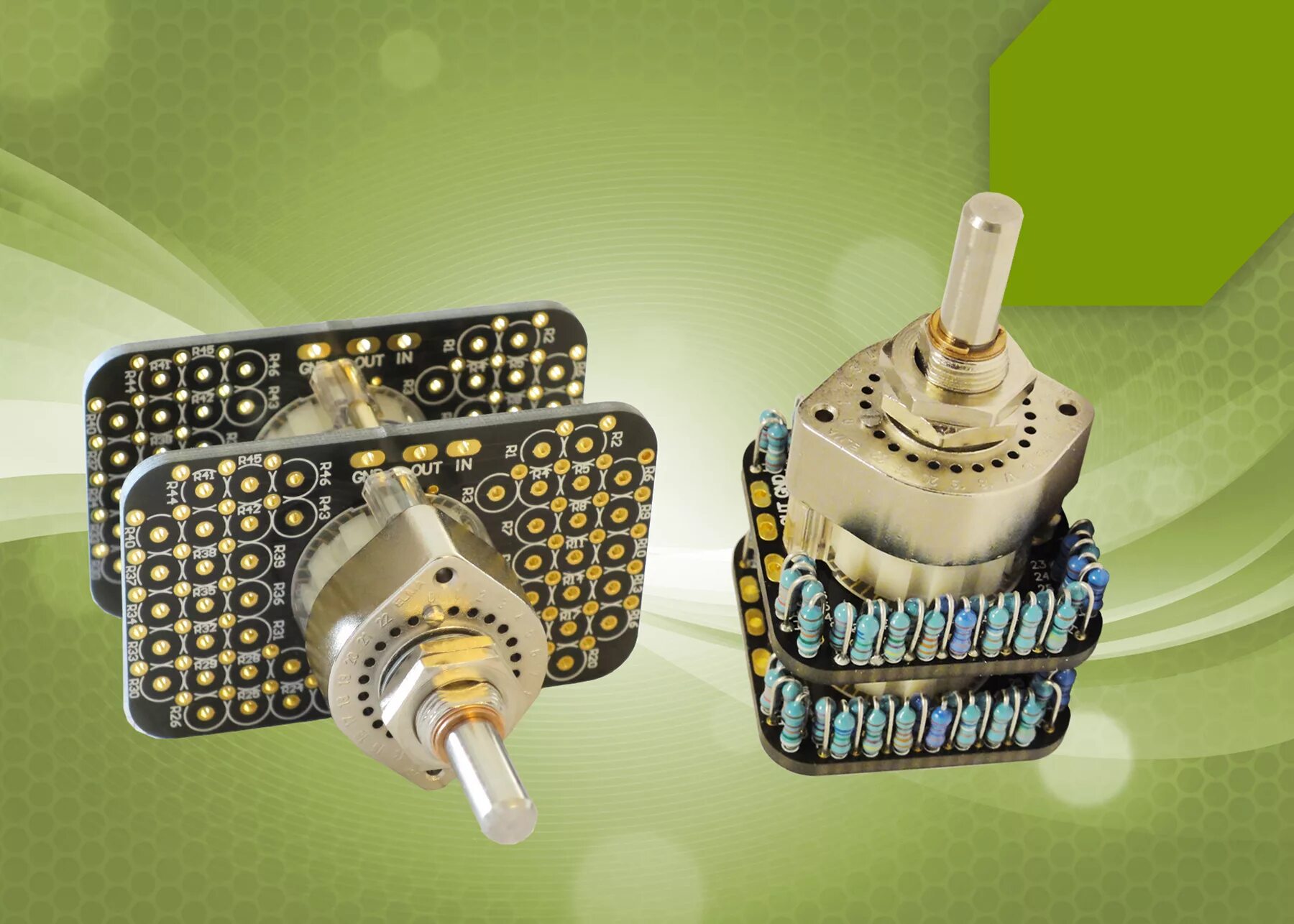 Elma Swiss made переключатель. Rotary Switch. Аттенюатор м34710. Переменный корректор (0.....18дб) + переменный аттенюатор.