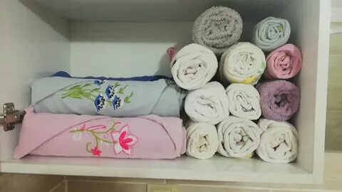 Как сложить полотенца в шкаф