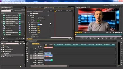 Убрать хромакей в premiere pro