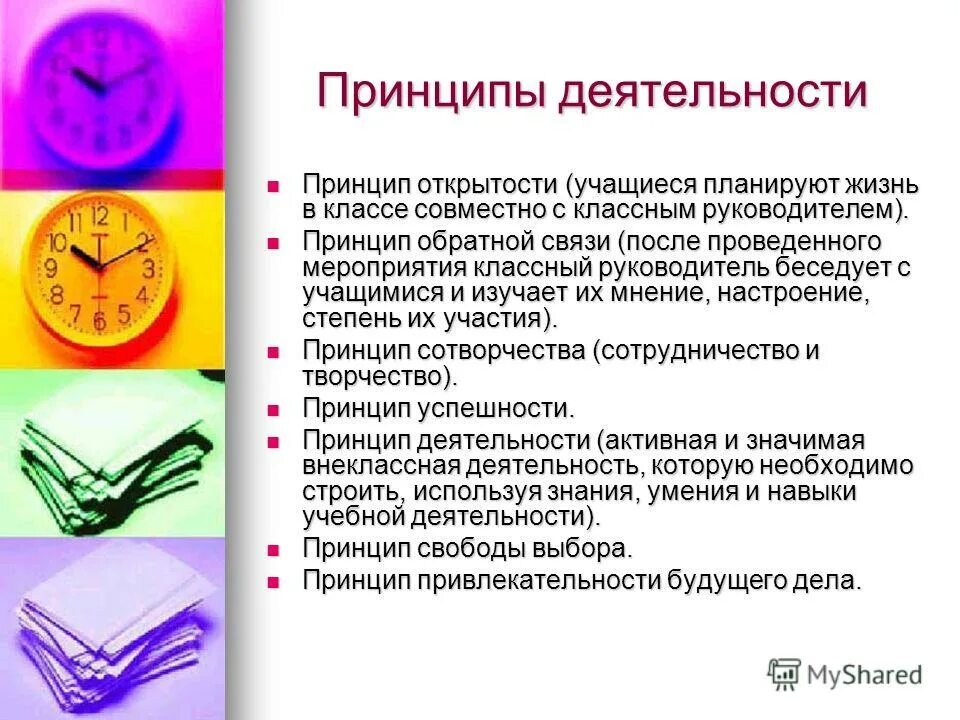 Принципы деятельности классного руководителя. Принципы деятельности классного руководителя