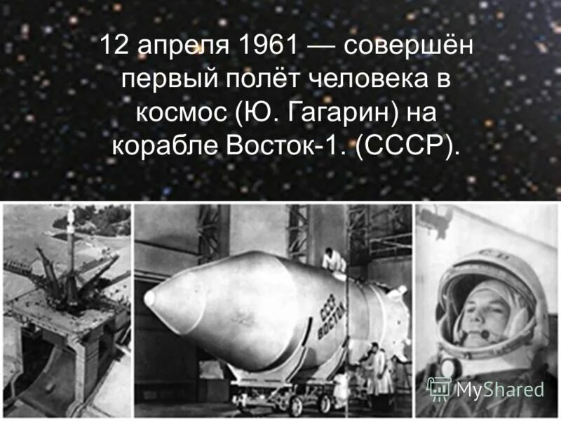 Когда состоялся первый полет человека. 1961 Первый полёт Гагарина. Полет Гагарина в космос 12 апреля 1961.