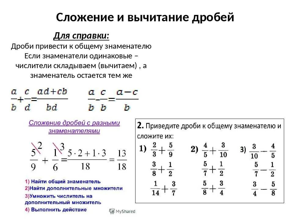 Правило сложения дробей с одинаковыми знаменателями 6 класс. Сложение и вычитание дробей с разными знаменателями примеры. Сложение дробей и вычитание дробей с разными знаменателями. Как решать дроби с разными знаменателями. Математика 6 класс отрицательные дроби