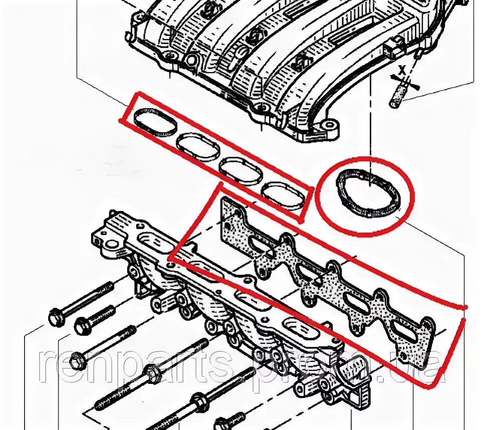 Прокладка впускного коллектора к4м Рено. Впускной коллектор прокладка Рено двигатель к4м. Меган 2 схема затяжки впускного коллектора. Впускной коллектор Рено к4м. Прокладки впускного коллектора к4м