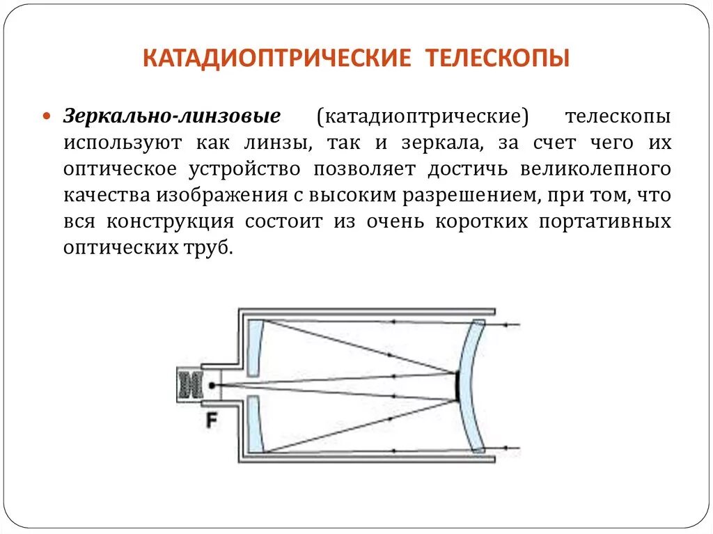 Доклад на тему линзовые приборы. Зеркально-линзовый телескоп ход лучей. Схема телескопа Шмидта Кассегрена. Принцип действия зеркально линзового телескопа. Ход лучей в телескопе рефлекторе.