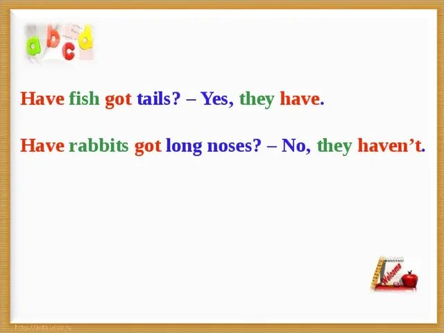 It has got a long tail. A rabbit has got long ears. rabbits have или has. have got long tails. they have got a long tail.