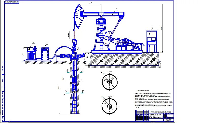 Проект буровых работ. Чертеж ШГН компас. Чертеж штанговой насосной установки. Принципиальная схема скважинных штанговых насосов. Схема буровой установки (Формат а1)..