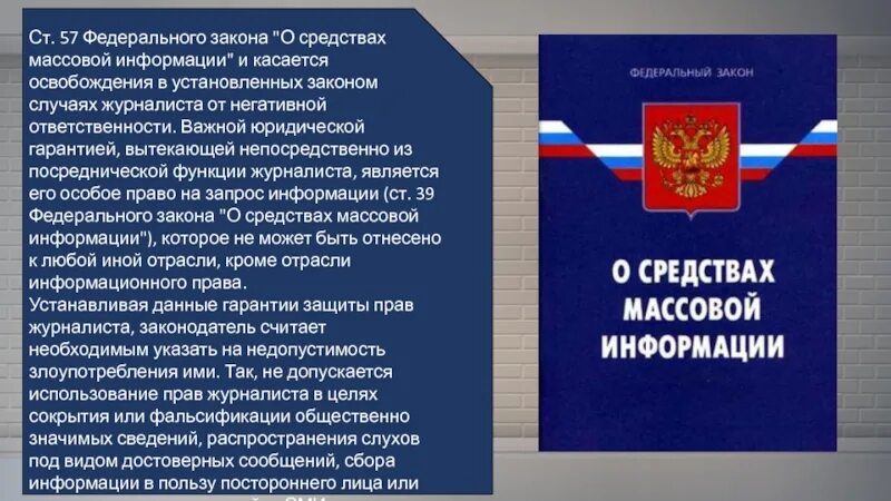 Средства массовой информации находятся под защитой