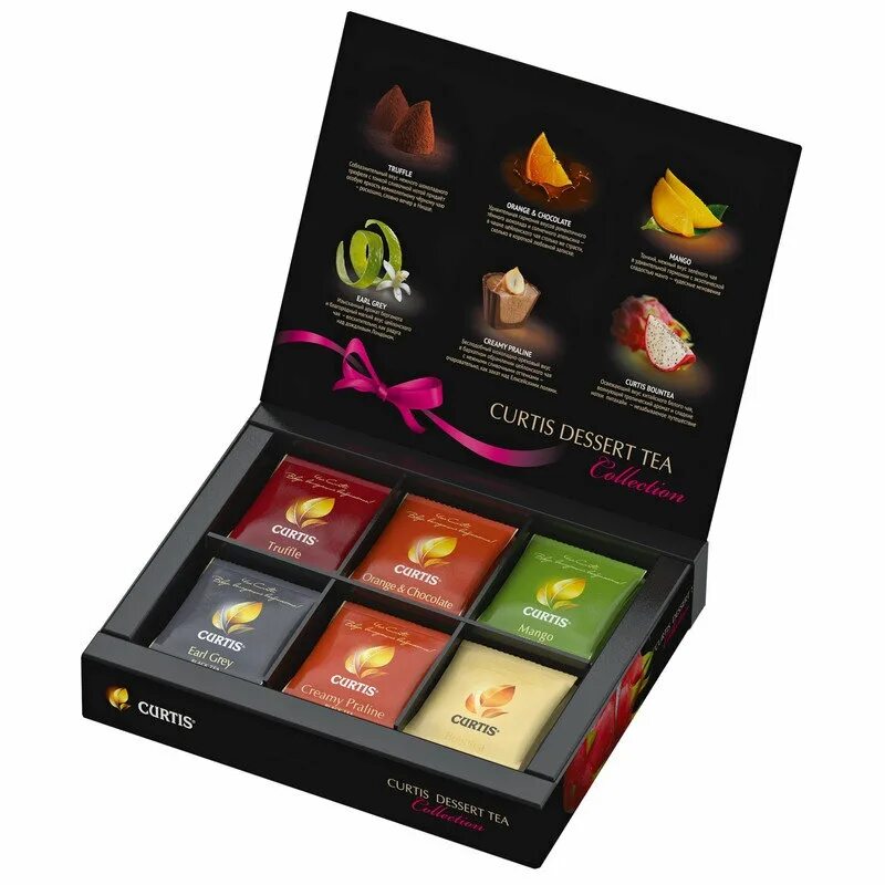 Tea collection. Кертис пак.&quot;dessert tea collection&quot; 30пак. чай curtis &quot;dessert tea collection&quot;, ассорти 30 сашетов. чай кертис набор ассорти. чай curtis dessert tea collection ассорти, 30 пакетиков.