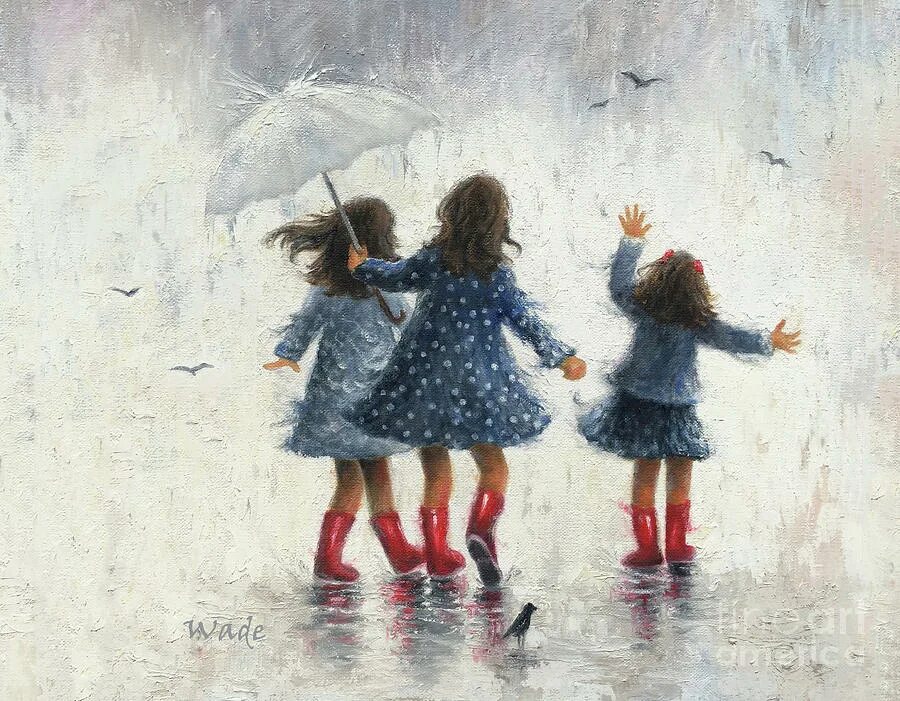 Картина 3 девочки. Картина три девушки. Картина нарисованная три девушки. Три сестрички. Rain sisters