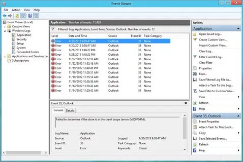 Windows crash log