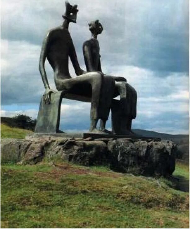 1952 1953. «король и королева» (1952-1953) в парке скульптур гленкилн в шотландии..