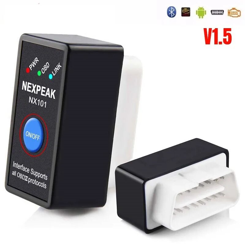 Bluetooth сканер автомобиля. Elm327 v1.5. Диагностический адаптер elm327 Bluetooth. NEXPEAK nx101 elm327 Bluetooth. Сканер elm327 no brand Vgate scan v1.5 obd2 Bluetooth.