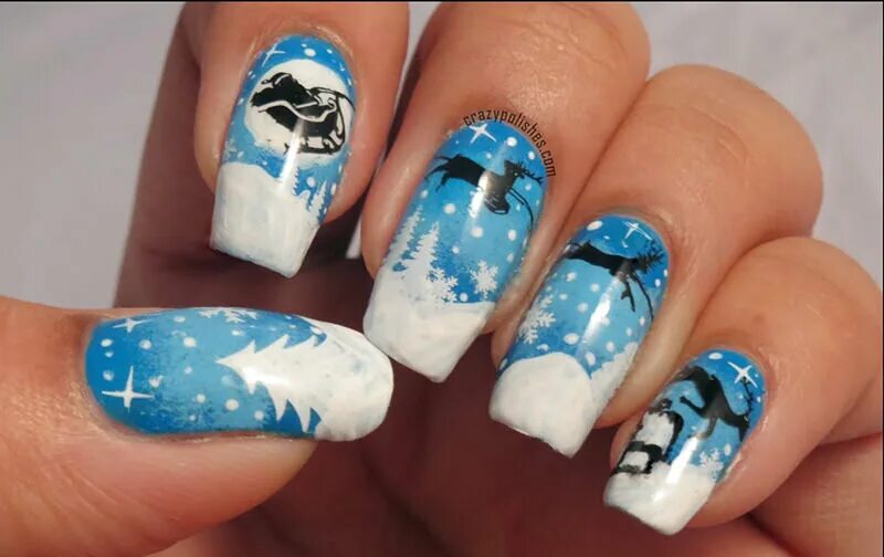 НОВОГОДНИЙ ДИЗАЙН НОГТЕЙ New years nail designs, Winter nails acrylic, Christmas