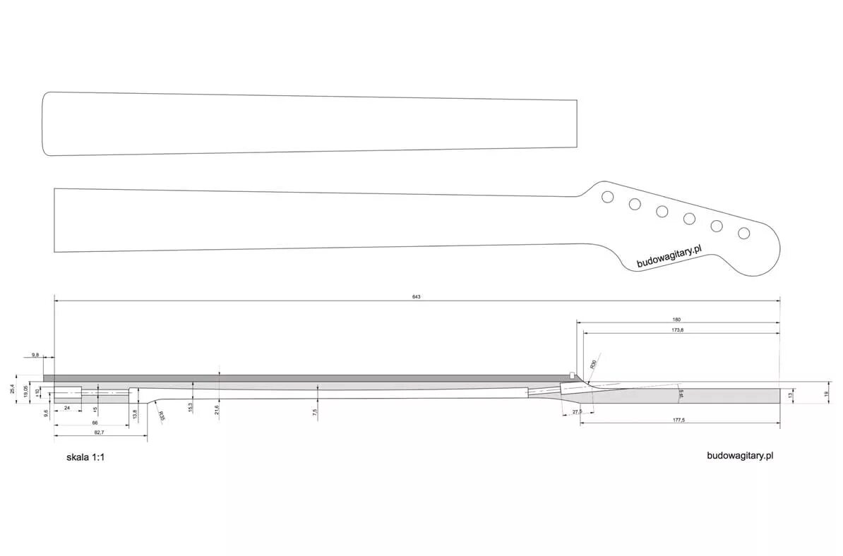 Чертеж гитары своими руками. Ширина грифа электрогитары Fender Stratocaster. Гриф Фендер стратокастер чертеж. Размер грифа Фендер стратокастер. Чертёж Fender Telecaster гриф.