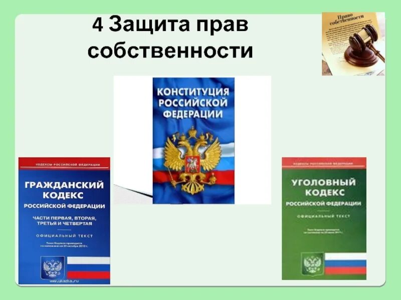 Конституция рф защита собственности гражданина. Защита право слбственнлсти. Законы защищающие право собственности. Защита прав собственности Обществознание.