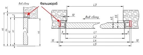 Скрытая дверь чертеж
