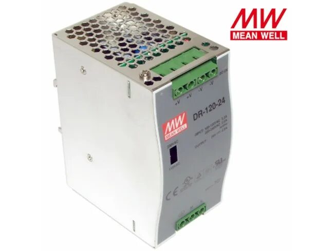 Блоки питания монтаж на din рейку. Dr-120-24 блок. (dr-120-24 mw) dr-120-24 блок питания на din-рейку, 24в, 5а, 120вт mean well. блок питания 24 в, 5 а, 120 вт dr-120-24 mean well. блок питания, 24в, 5а, 120вт.