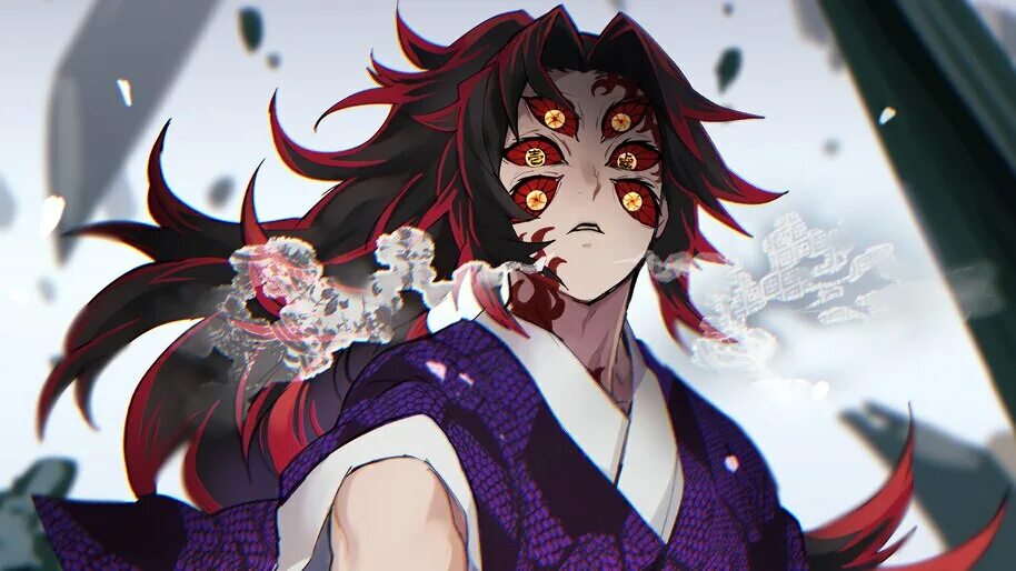 Upper moons. Демон Slayer Kimetsu. Демон Slayer Kimetsu Кокушибо.