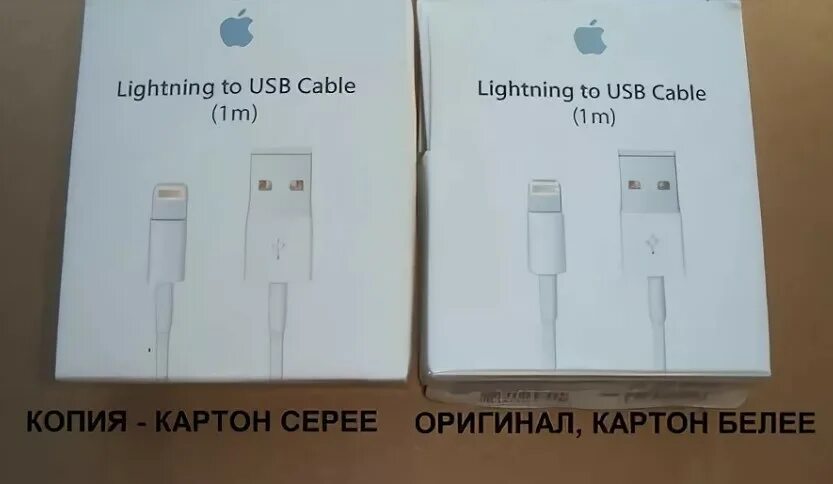 Как отличить зарядку. Провод Apple Lightning коробка. Как отличить оригинальный шнур айфон.