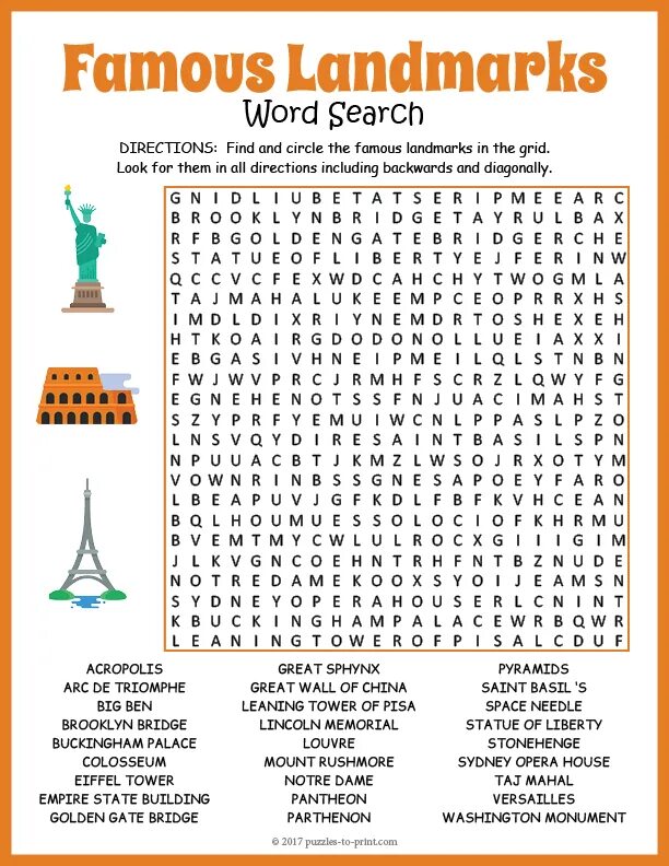 Wordsearch. Wordsearch Англия. Famous landmarks Worksheets. Famous landmarks Word search. Search around