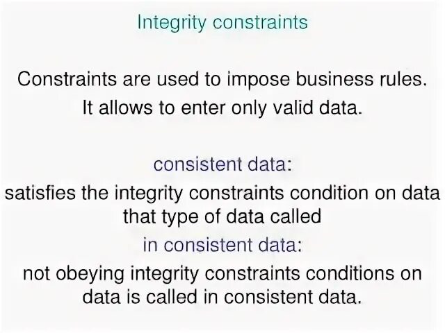Satisfying the constraints